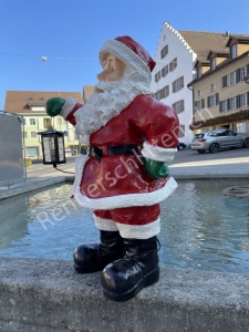 Weihnachtsmann mit Laterne, 75 cm hoch als Weihnachtsdeko beleuchtet aussen