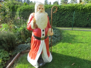 Weihnachtsmann Figur lebensgross, mit Stab, für draussen, 175cm hoch